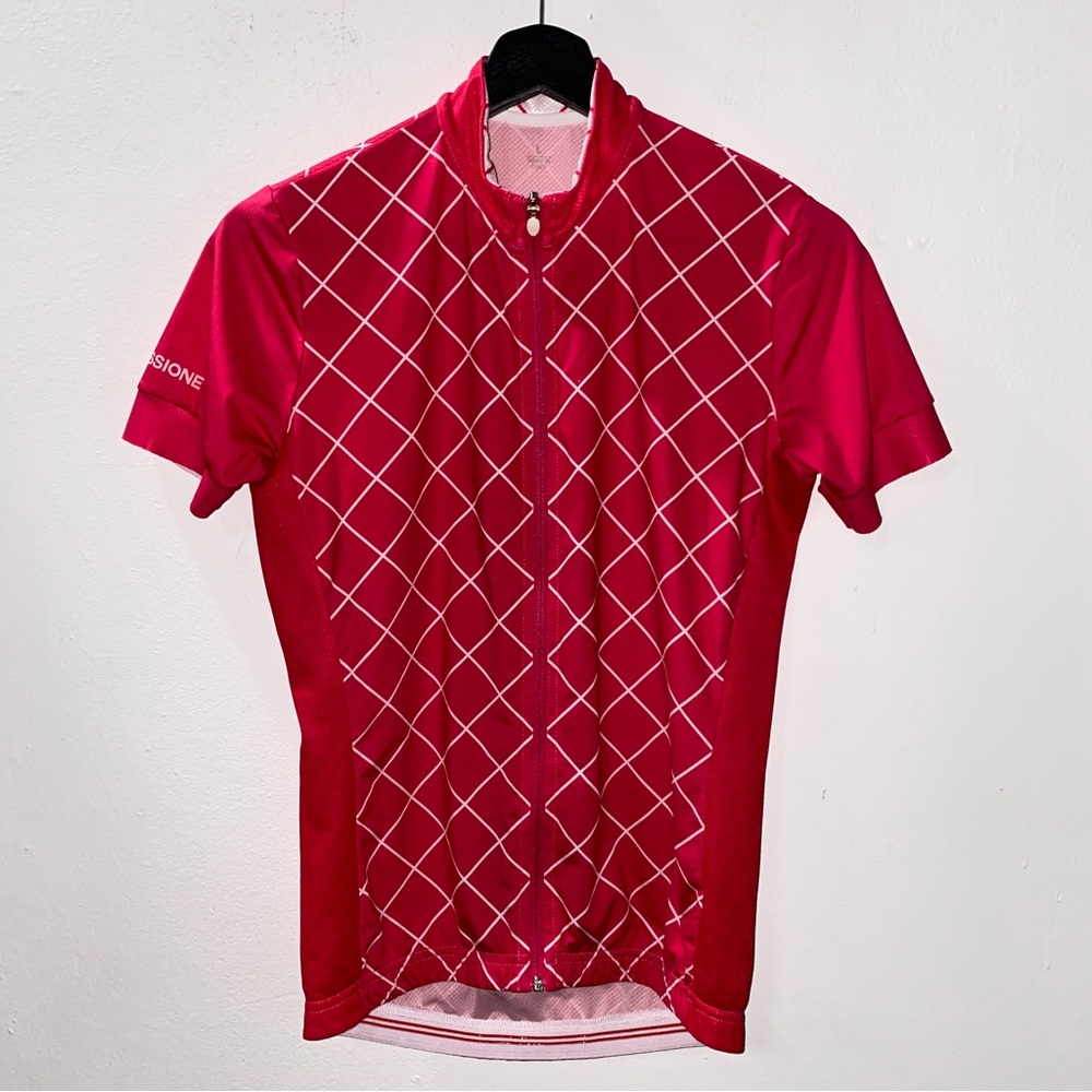 LA Passione Grace Thermal Cycling Jersey Geometric Magenta Pink